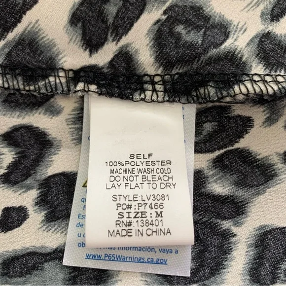 Salt + Soul Womens M Maxi Midi Skirt Gray Black White Leopard Animal Print Silky - Picture 7 of 7